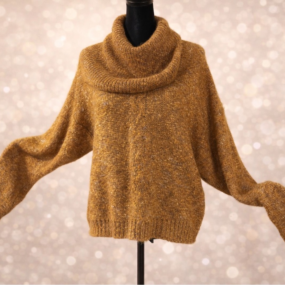 Evan Picone Brown Cowl Neck Sweater